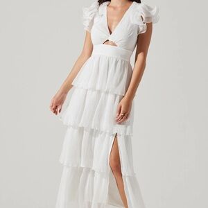 ASTR White Tiered Dress